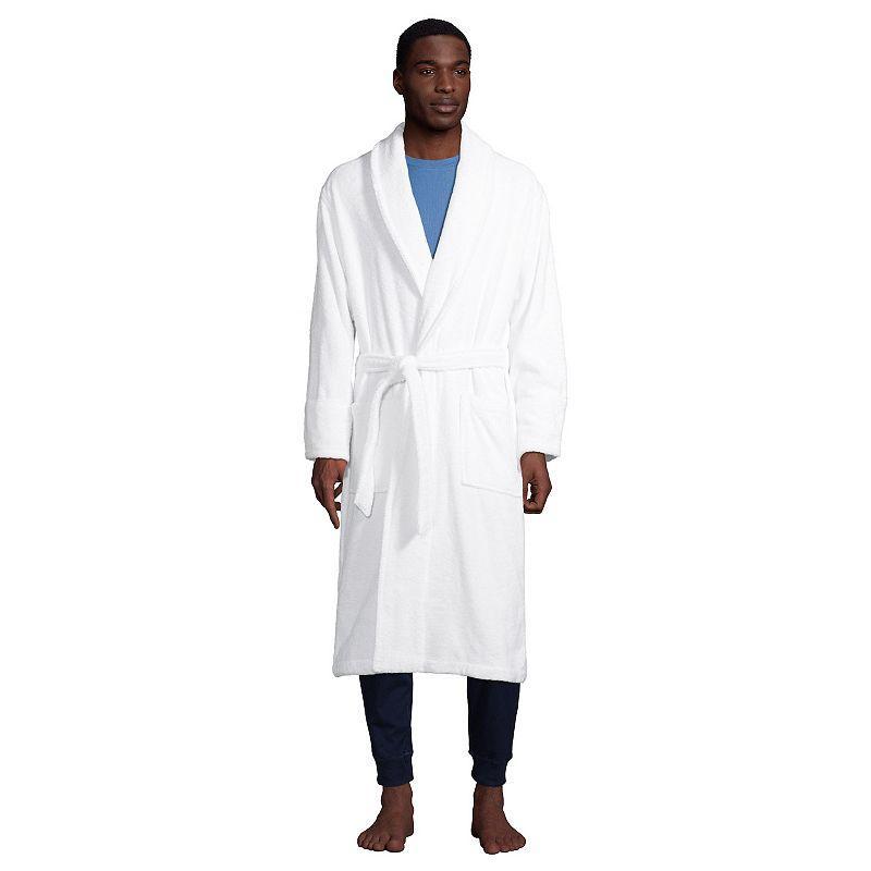 Big & Tall Lands End Calf-Length Turkish Terry Robe, Mens Rich Red Product Image