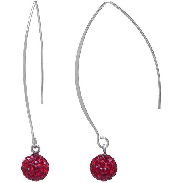 Main and Sterling Sterling Silver Crystal Thread Wire Drop Earrings, Womens, Red Product Image