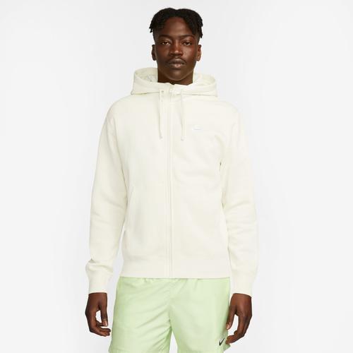 Nike Mens Nike Club Full-Zip Hoodie - Mens Beige/White Product Image