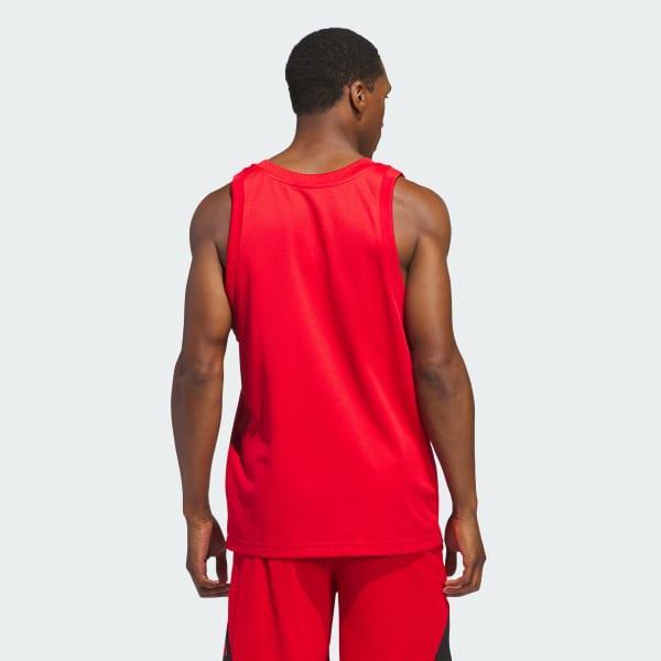 adidas Basketball Legends Tank Top, Mens Better Red White Product Image