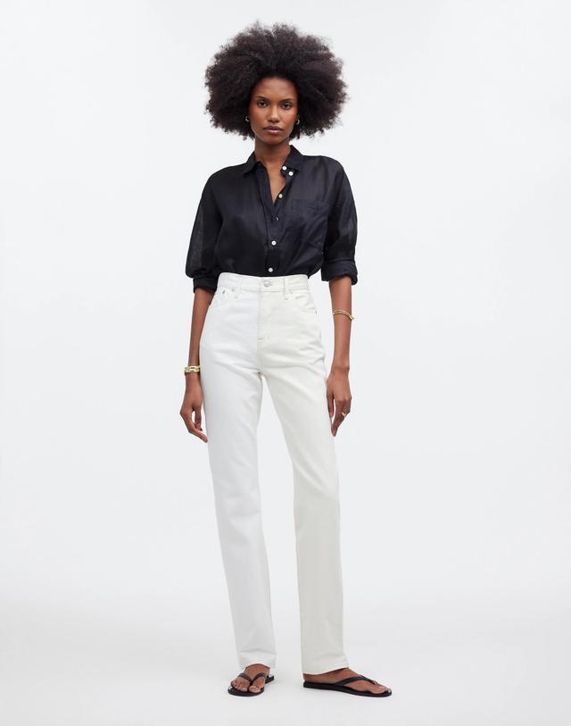 The '90s Straight Jean in Pure White + Vintage Canvas: Pieced Edition Product Image