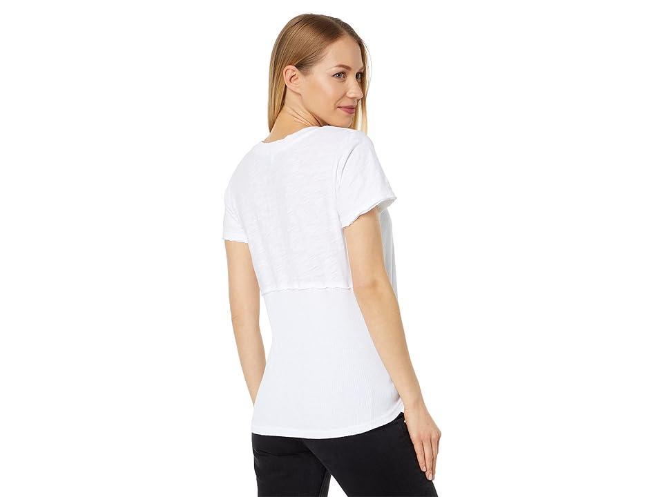 bobi Los Angeles Forward Side Seam Tee (White) Women's Clothing Product Image