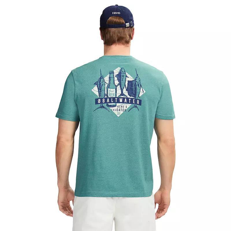 Mens IZOD Saltwater Short Sleeve Graphic Tee Blue Fish Product Image