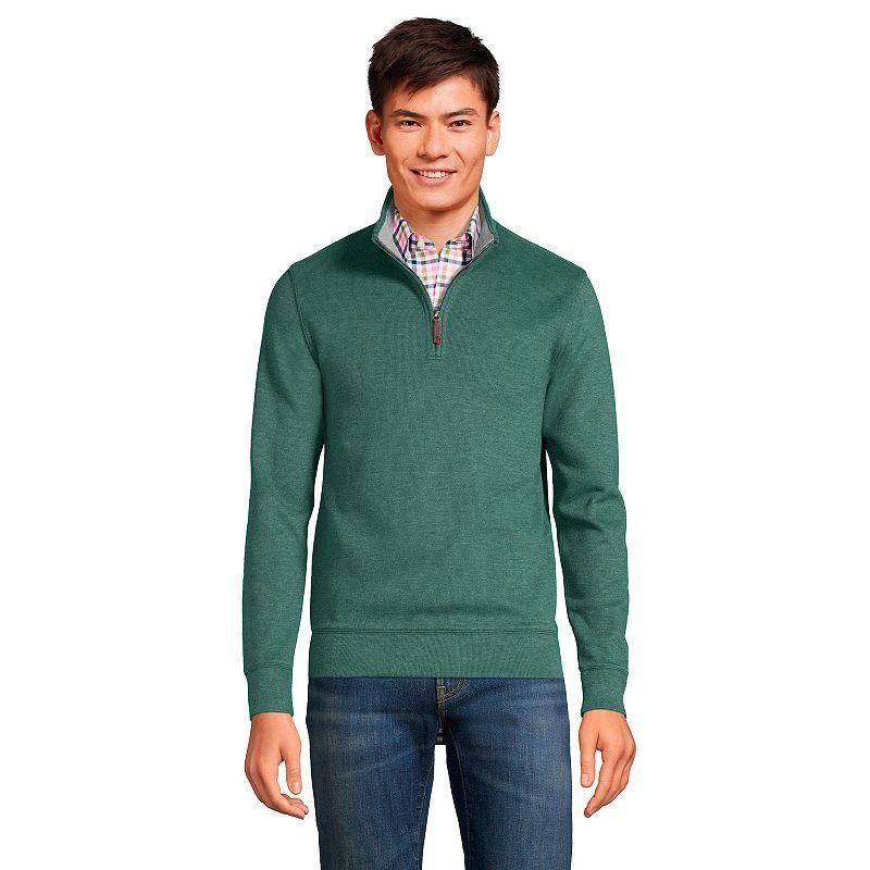 Mens Lands End Bedford Regular-Fit Ribbed Quarter-Zip Pullover Sweater Radiant Blue Product Image