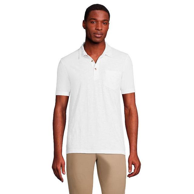 Lands End Mens Short Sleeve Slub Pocket Polo Shirt Product Image