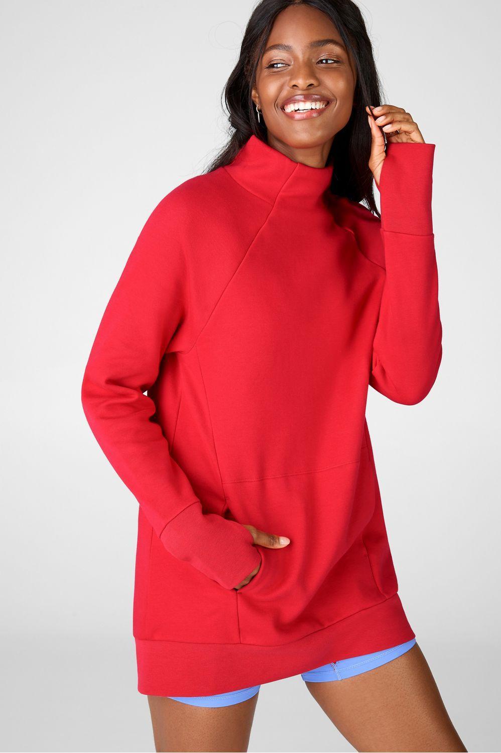 Fabletics Zaylee Funnel Neck Tunic II Womens red Size XXS Product Image