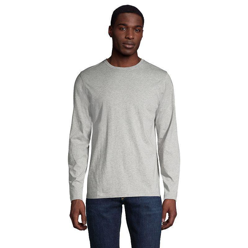 Big & Tall Lands End Supima Crewneck Tee, Mens Blue Product Image