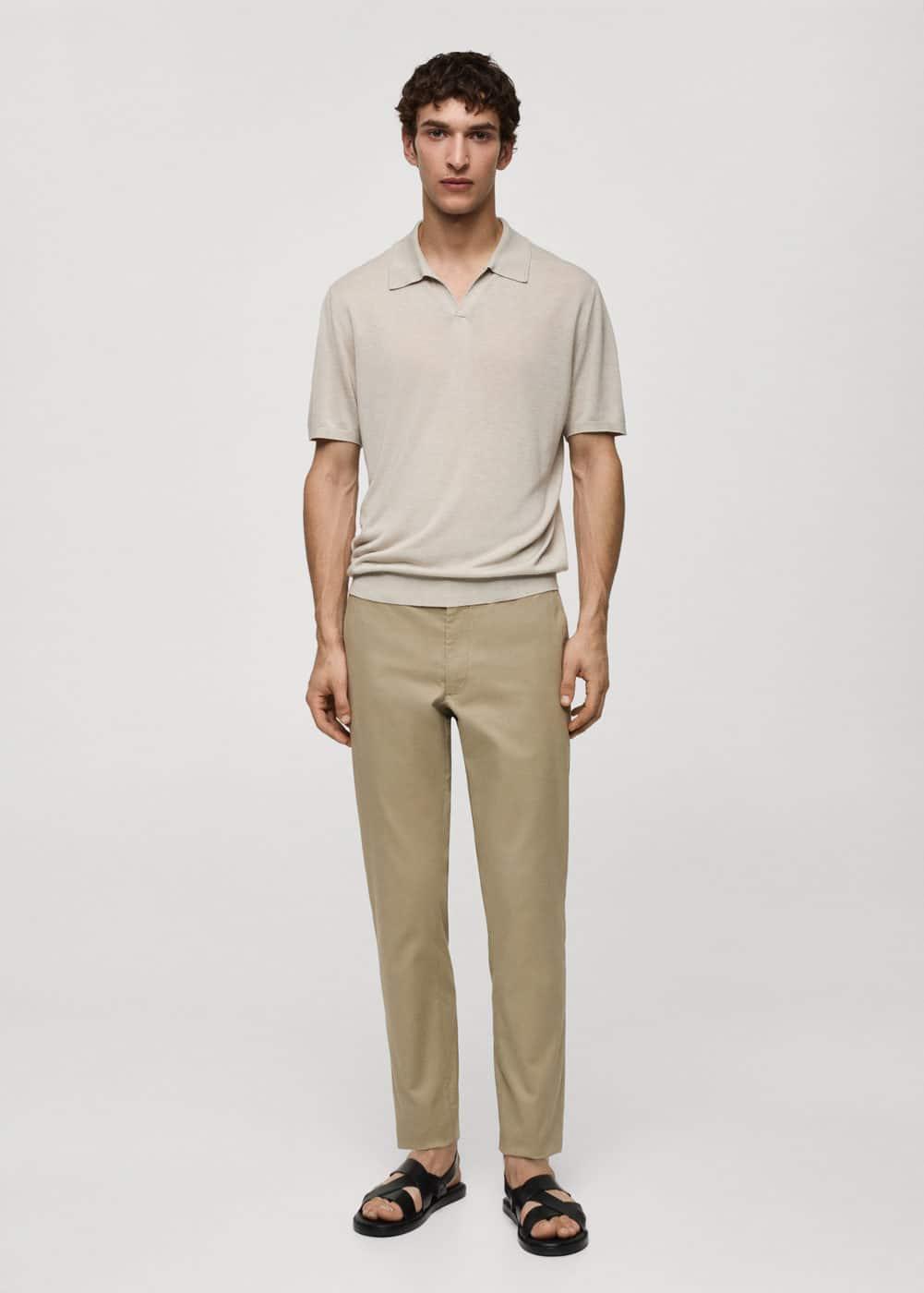 MANGO MAN - Slim fit serge chino trousers khakiMen Product Image