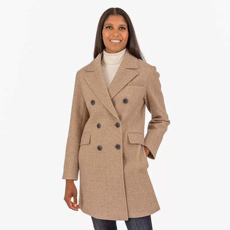 Womens Fleet Street Faux Wool Melange Coat Product Image