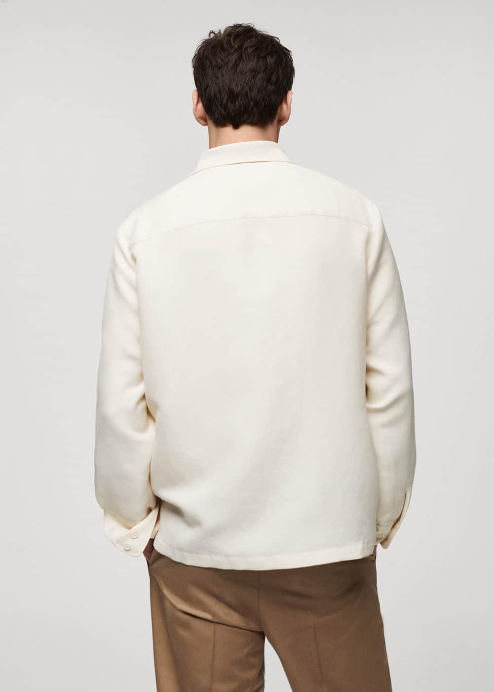 MANGO MAN - Linen overshirt with pockets off whiteMen Product Image