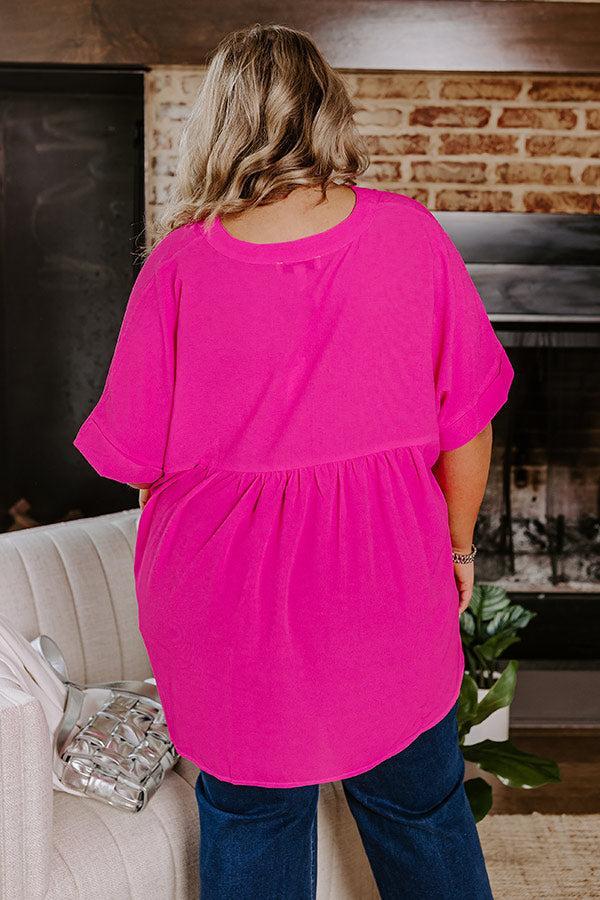 City Escape Shift Top in Hot Pink Curves Product Image