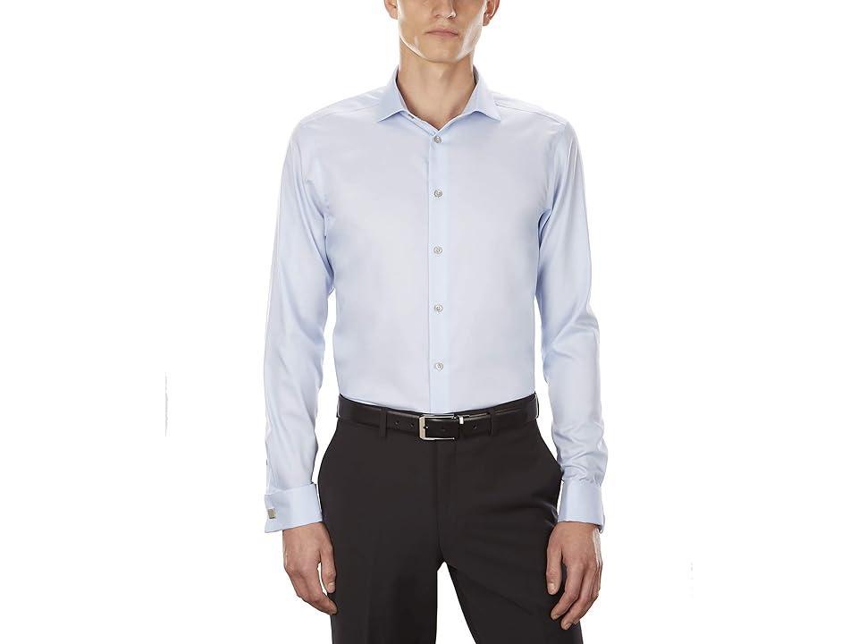 Calvin Klein Calvin Klein Men's Dress Shirt Slim Fit Non Iron Solid French Cuff (Blue) Men's Long Sleeve Button Up Product Image