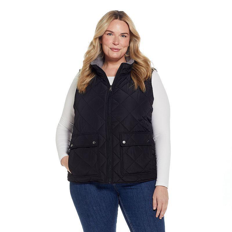 Plus Size Weathercast Midweight Reversible Vest, Womens Product Image