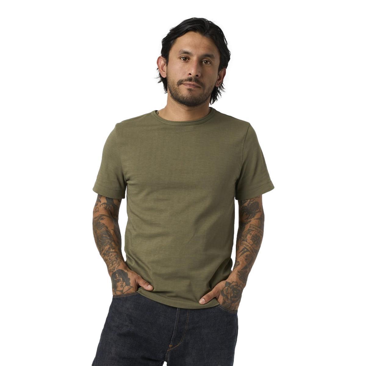 215 Loopwheeled T-Shirt 8.6 oz Classic Fit Army Product Image