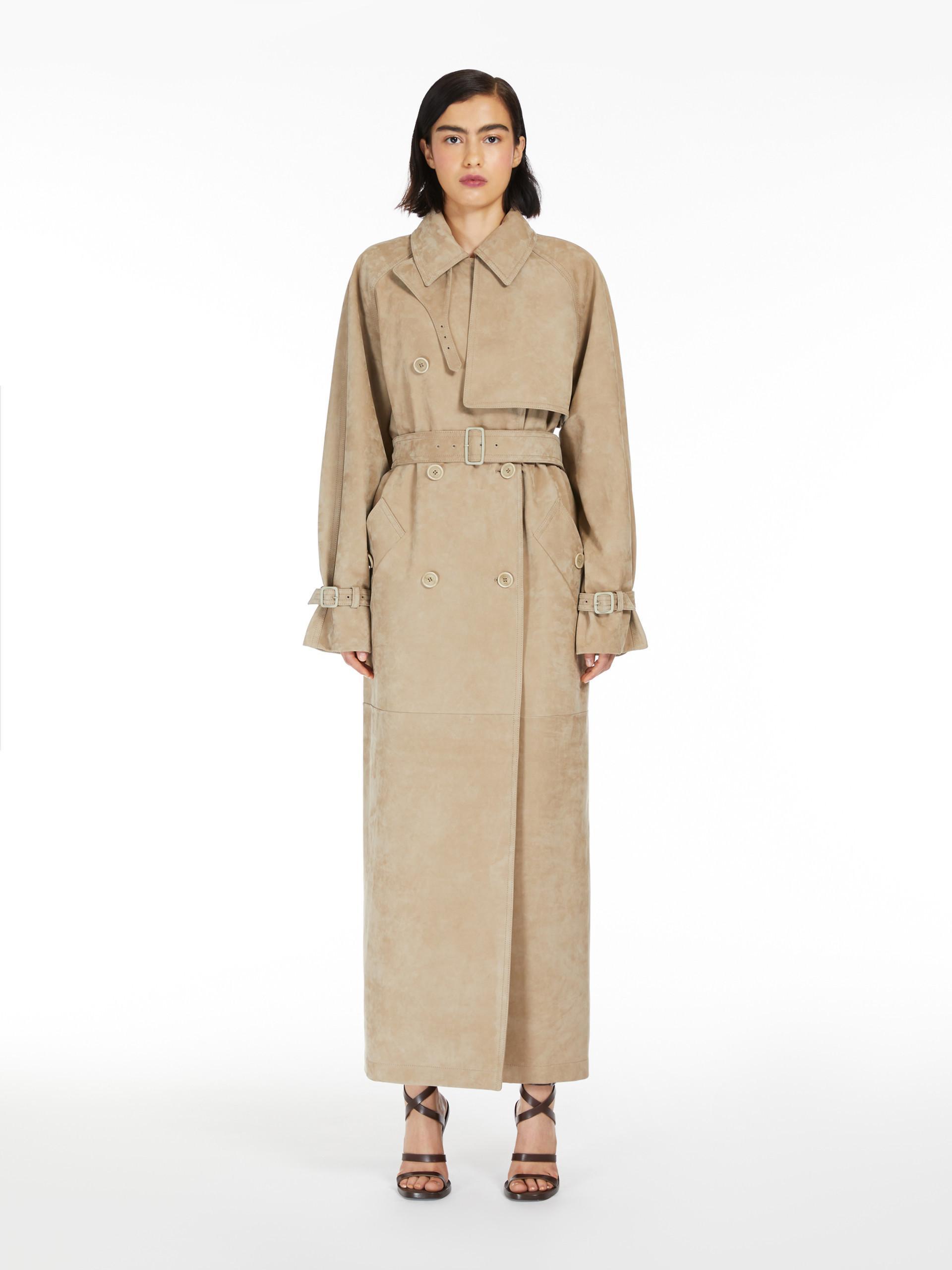 MAX MARA Double-breasted Trench Coat In Nude Product Image