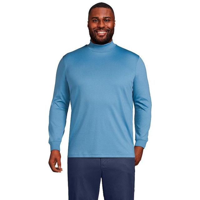 Big & Tall Lands End Super Soft Supima Mock Turtleneck, Mens Dk Grey Heather Product Image