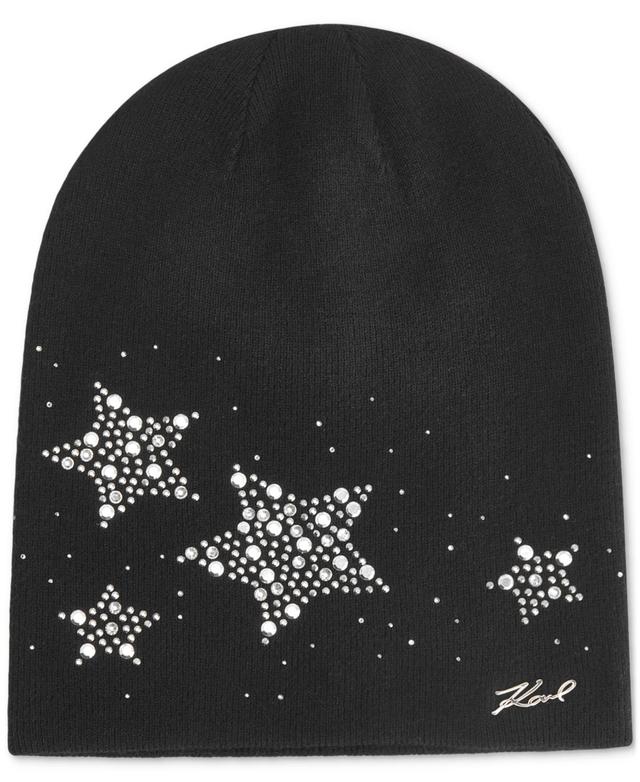 Karl Lagerfeld Paris Womens Sparkle Stars Beanie Product Image