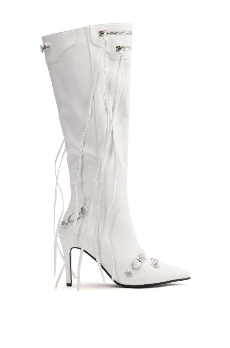 AZALEA WANG JUST FOR YOU STILETTO BOOT IN WHITE Product Image