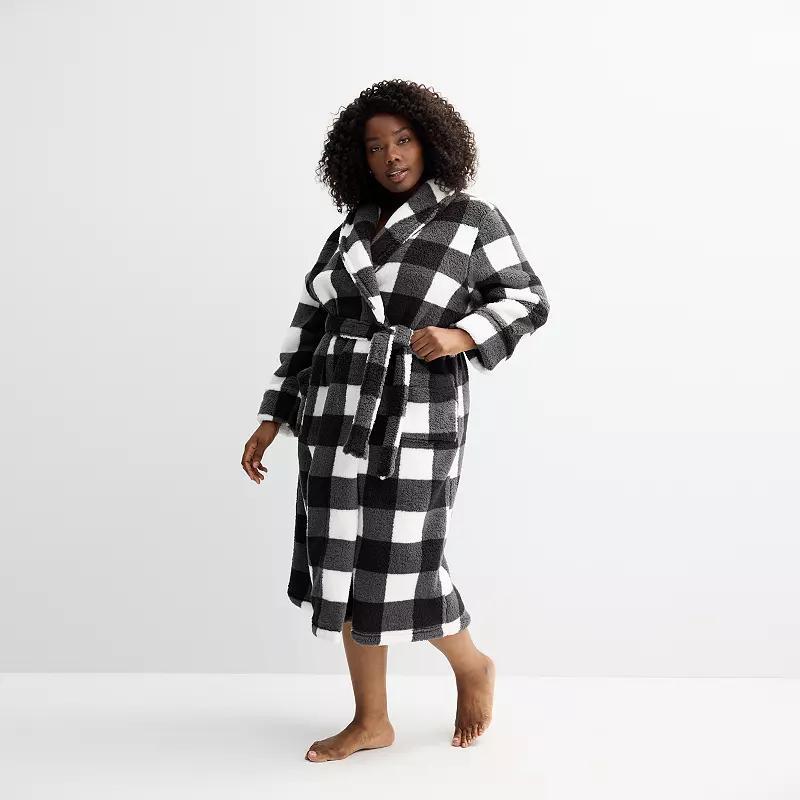 Plus Size Sonoma Goods For Life Long Plush Wrap Robe, Womens Product Image