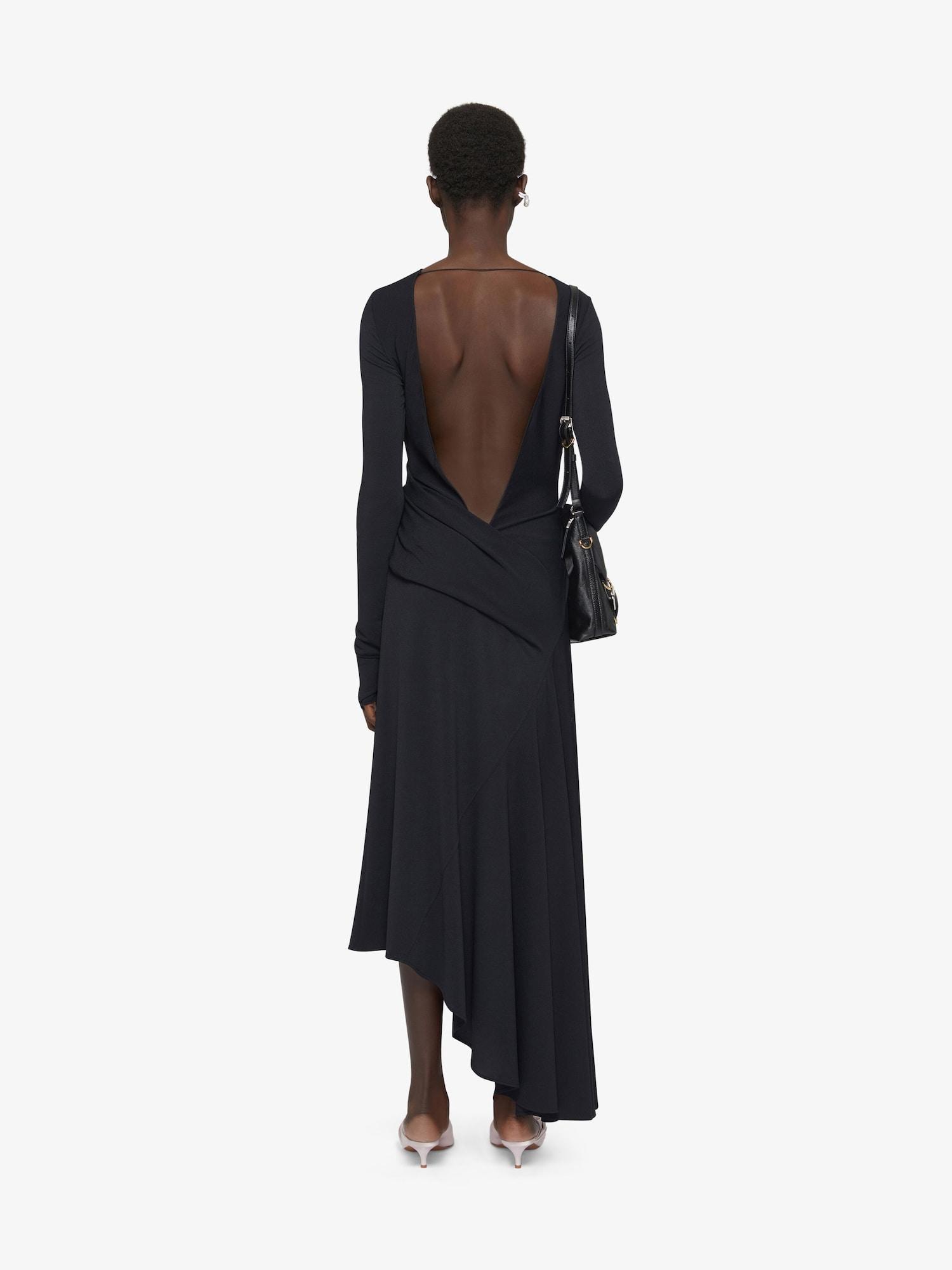 Asymmetric draped dress in crepe jersey Product Image