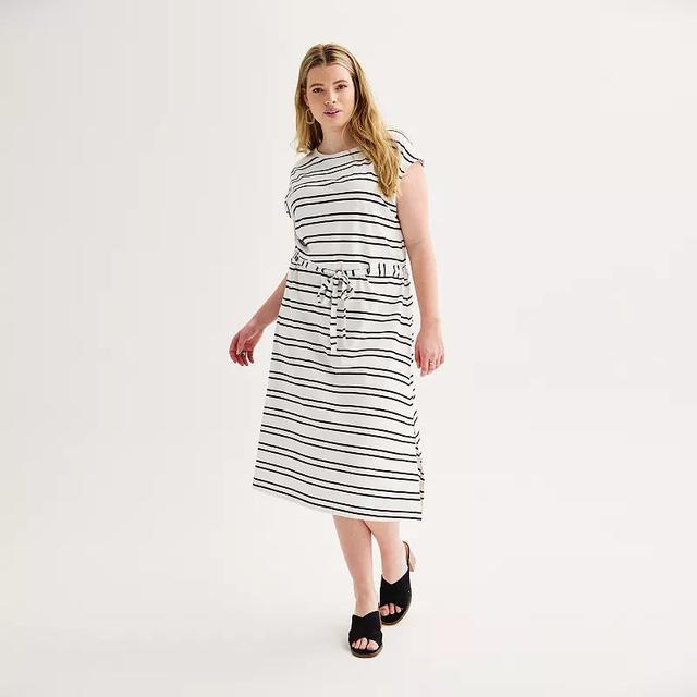 Plus Size Sonoma Goods For Life Belted Knit Dress, Womens Product Image