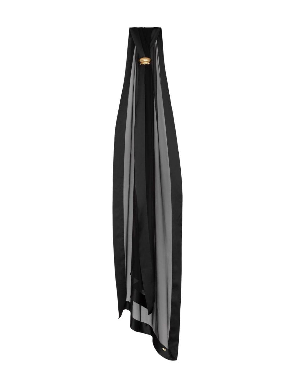 Extra-long Silk Scarf In Black Product Image