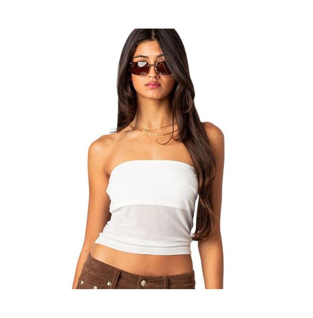 EDIKTED Celestia Mesh Tube Top Product Image