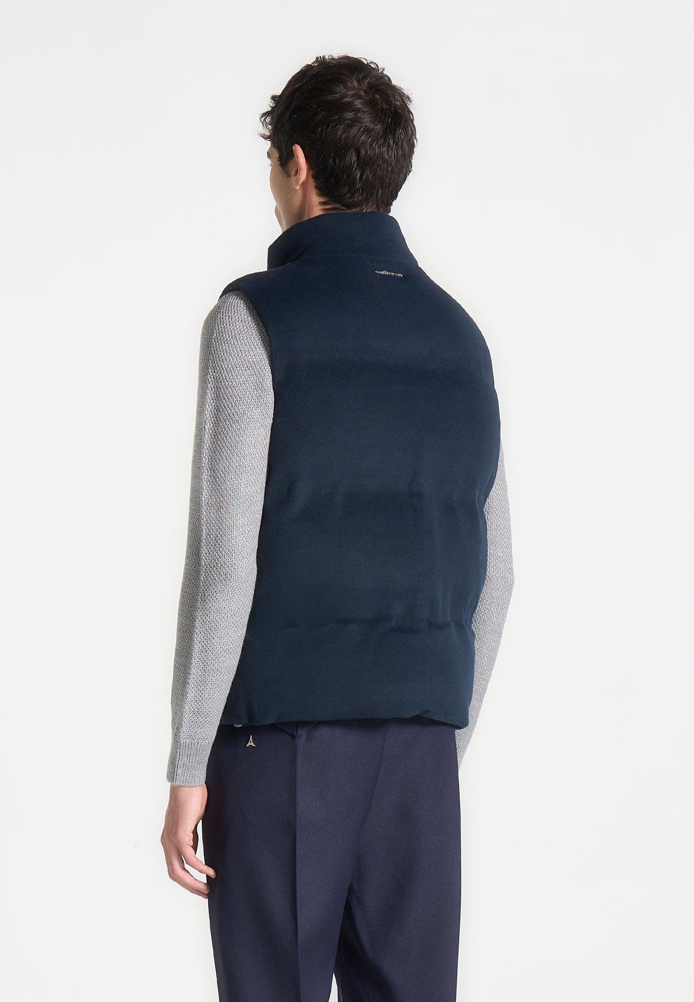 Brushed Marl Puffer Gilet - Navy Male Product Image