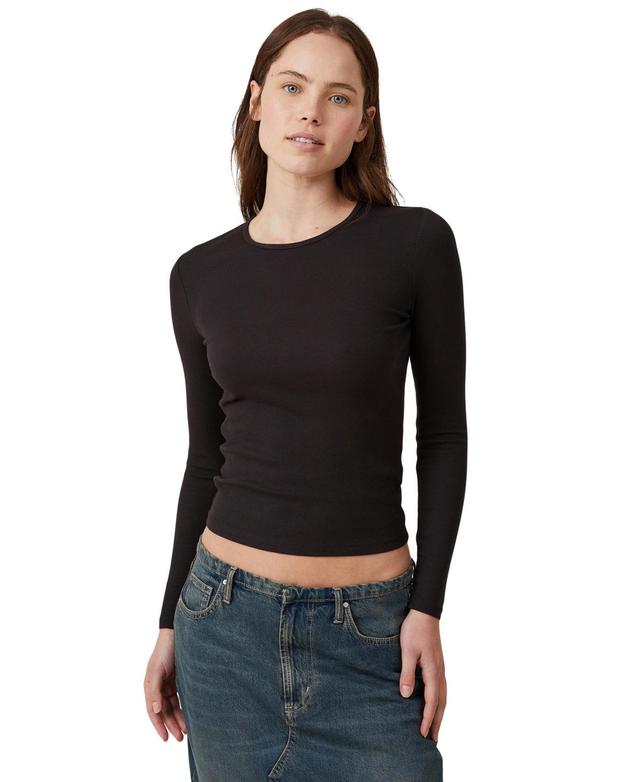 Cotton On Womens The One Ribbed Crew-Neck Top Product Image