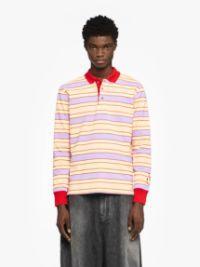 CONTRAST TRIM STRIPED POLO TOP in pink | JW Anderson US  Product Image