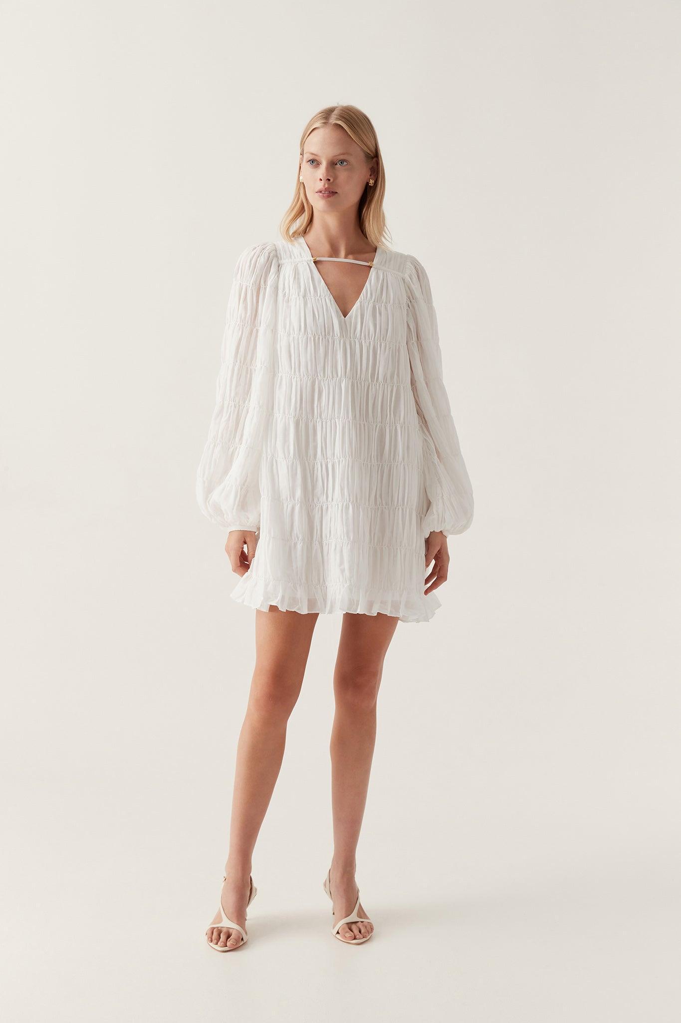 Evelina Ruched Mini Dress Product Image