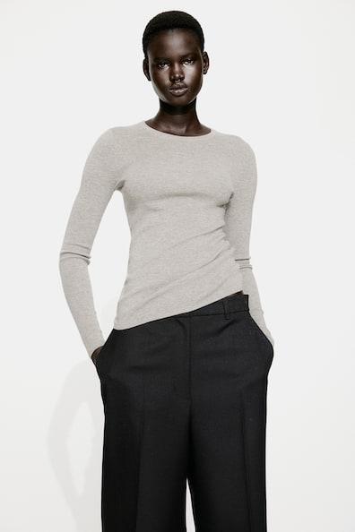 Fine-Knit Cashmere-Blend Top Product Image