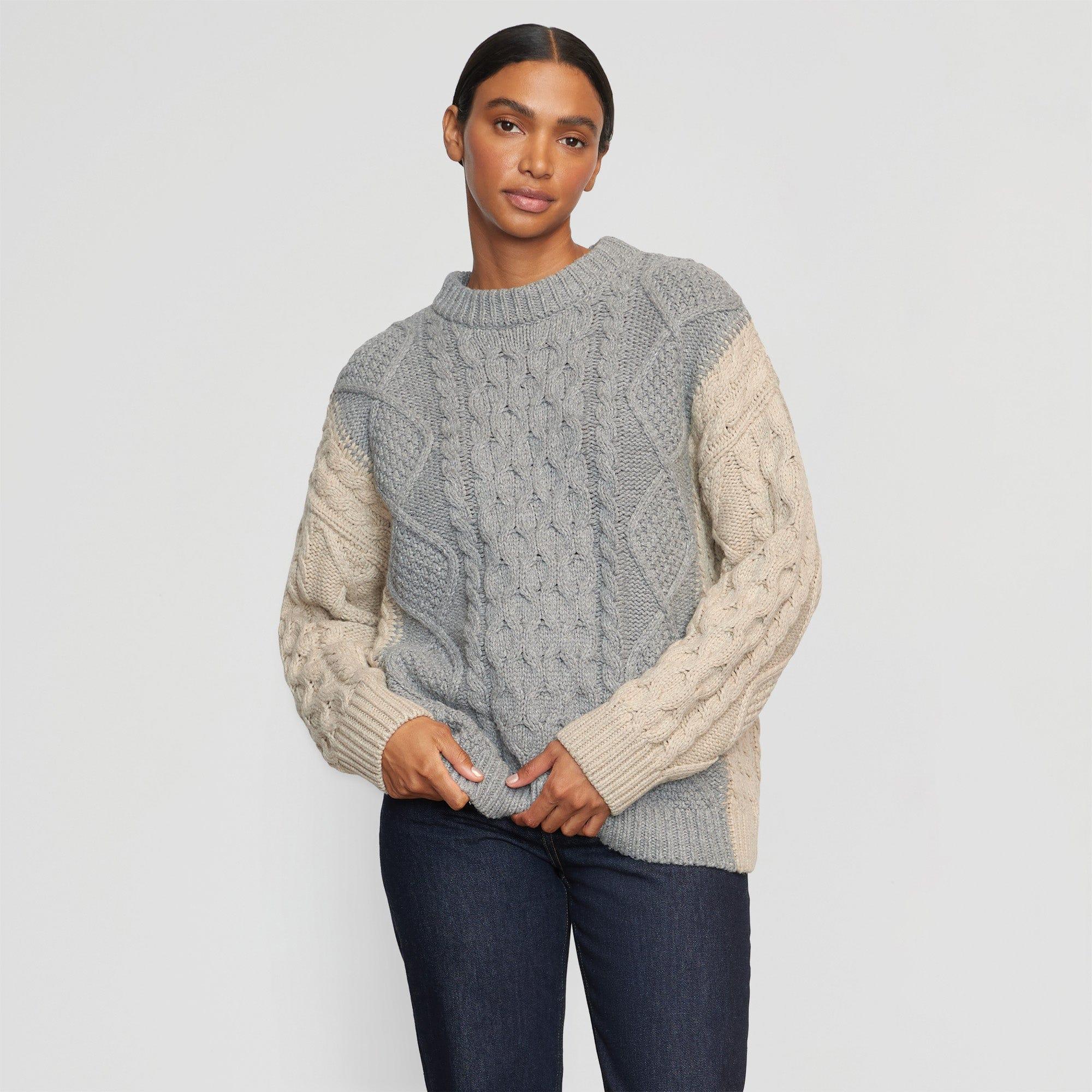 Dassie Oversized Color-Block Cable Sweater product image