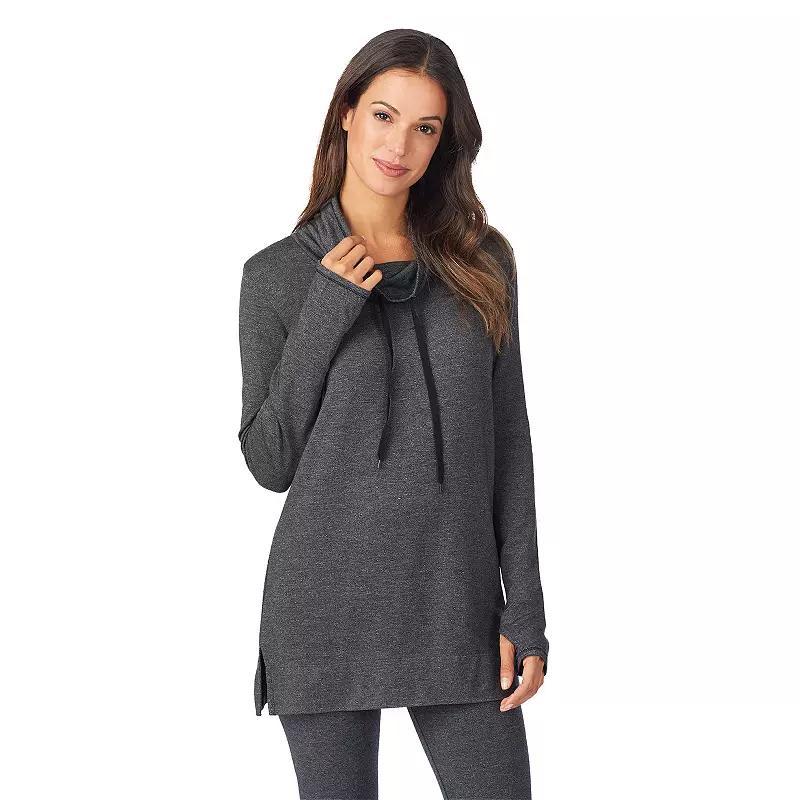 Womens Cuddl Duds Ultra Cozy Long Sleeve Cowl Neck Tunic Grey Heather Product Image