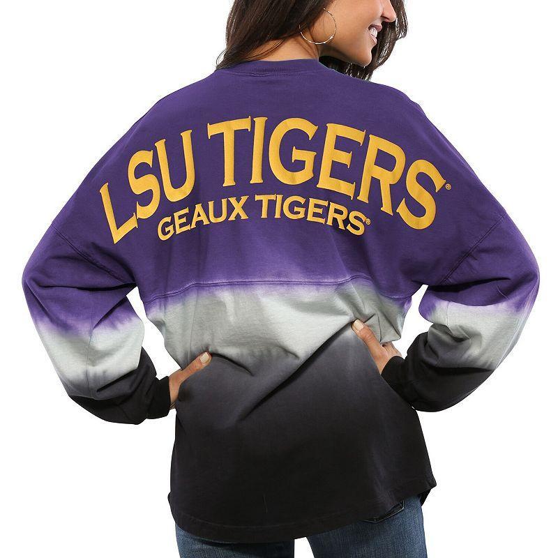 Womens LSU Tigers Ombre Long Sleeve Dip-Dyed Spirit Jersey Product Image