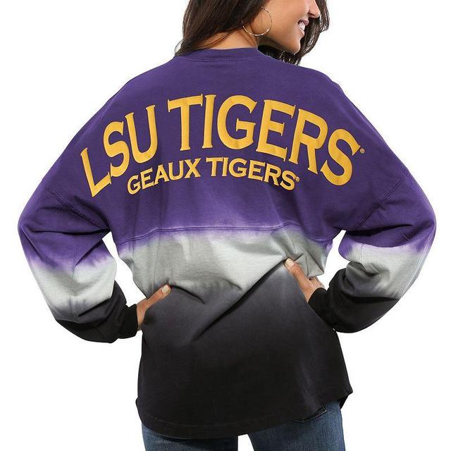 Womens Purple Lsu Tigers Ombre Long Sleeve Dip-Dyed Spirit Jersey T-shirt Product Image