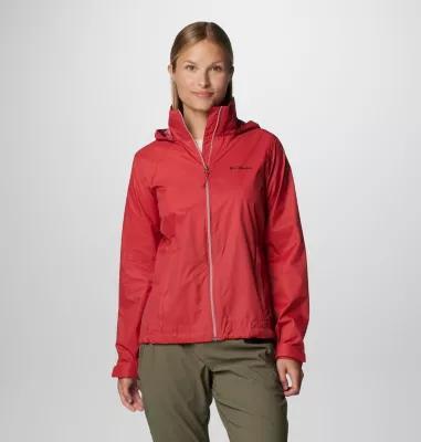 Womens Columbia Switchback IV Packable Rain Jacket Pink Product Image