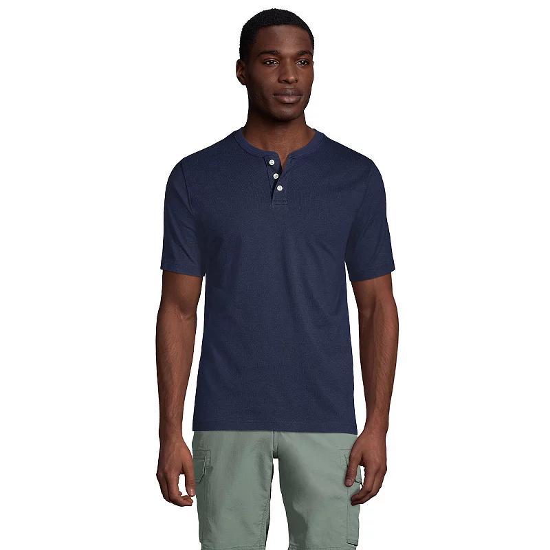 Big & Tall Lands End Super-T Henley, Mens Radiant Blue Product Image