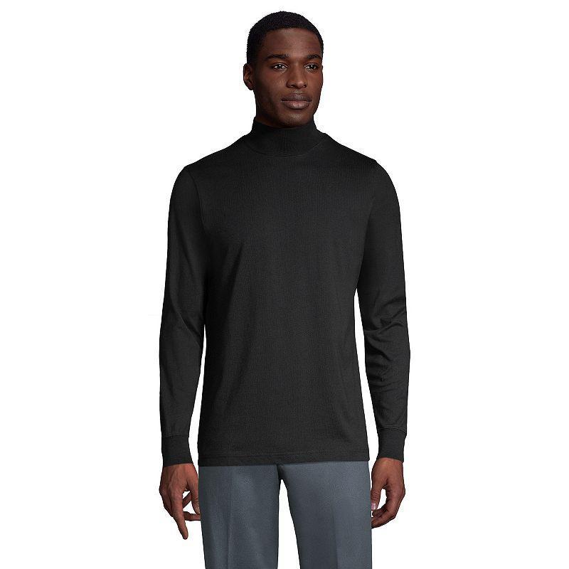 Big & Tall Lands End Super-T Classic-Fit Mock Turtleneck, Mens Gray Grey Product Image