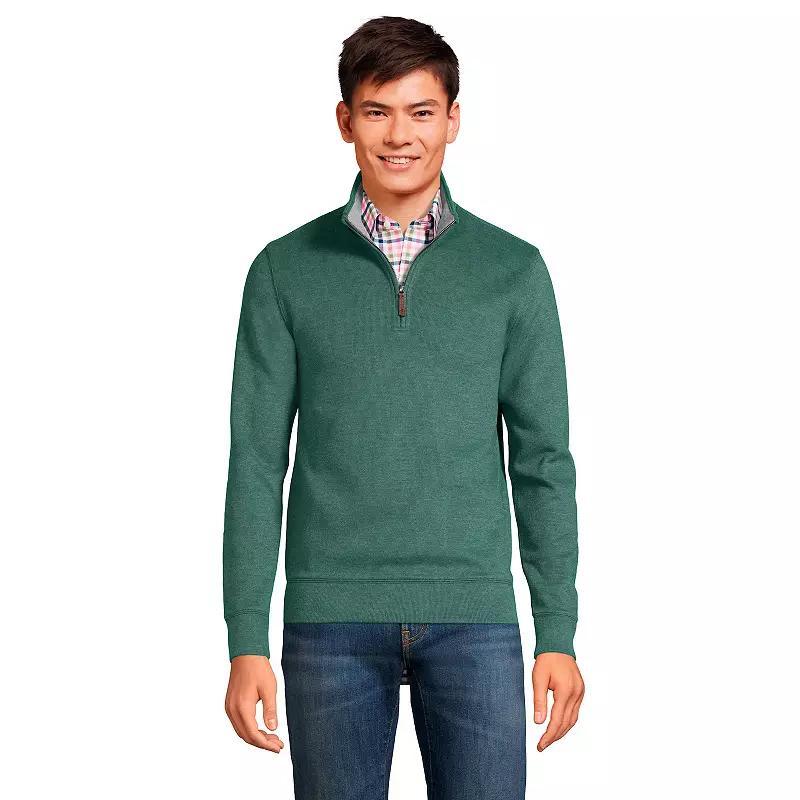 Big & Tall Lands End Bedford Quarter-Zip Sweater, Mens Dark Grey Heather Product Image