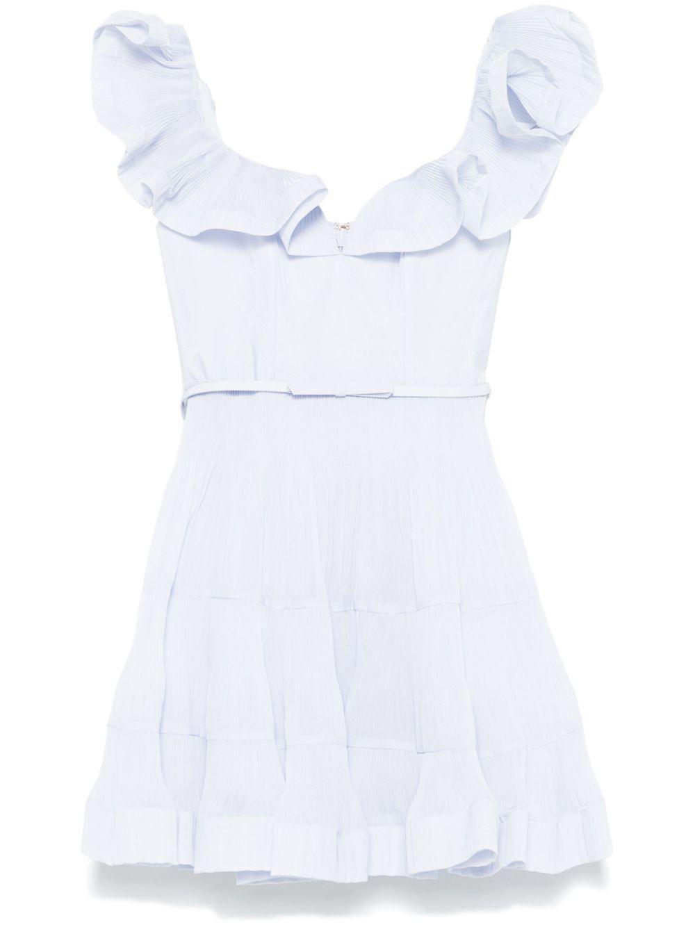 ZIMMERMANN Womens Light Blue Pleated Shoulder-straps Woven Mini Dress Product Image