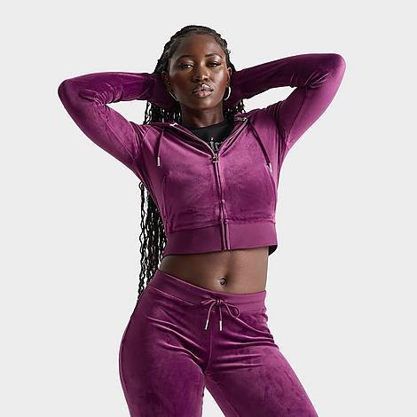 Juicy Couture Womens OG Big Bling Velour Zip-Up Hoodie Product Image