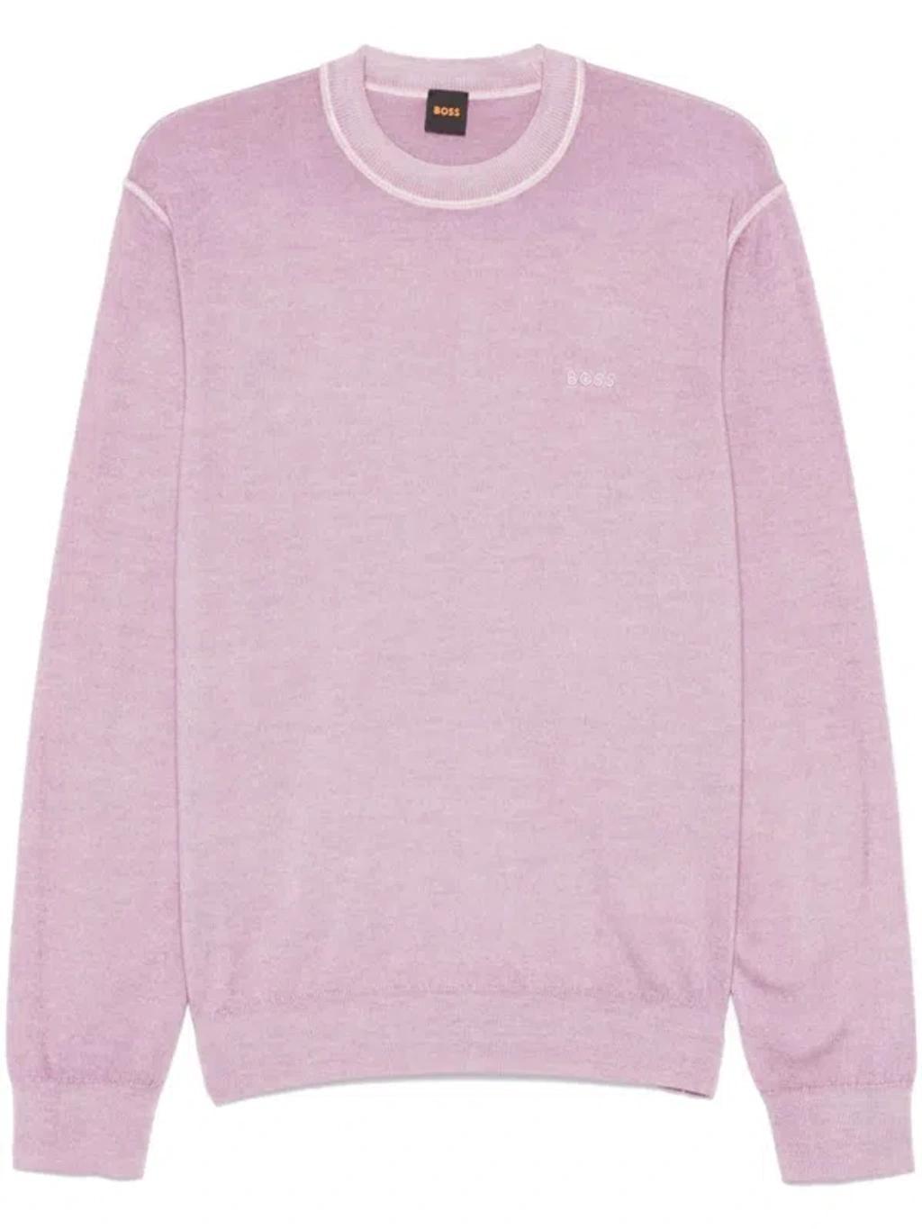 Embroidered-logo Sweater In Purple Product Image