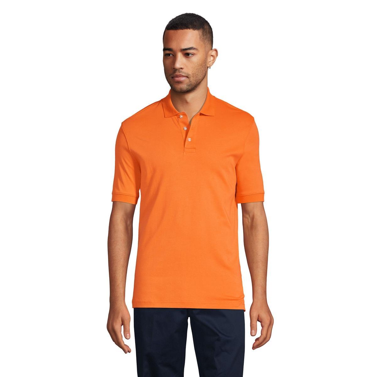 Men's Short Sleeve Interlock Polo Shirt - Lands' End Product Image