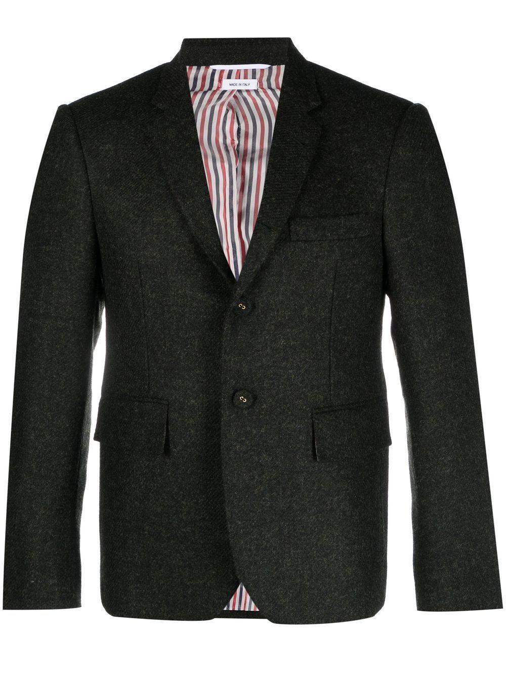 THOM BROWNE Long-sleeved Cashmere Blazer In Green Product Image