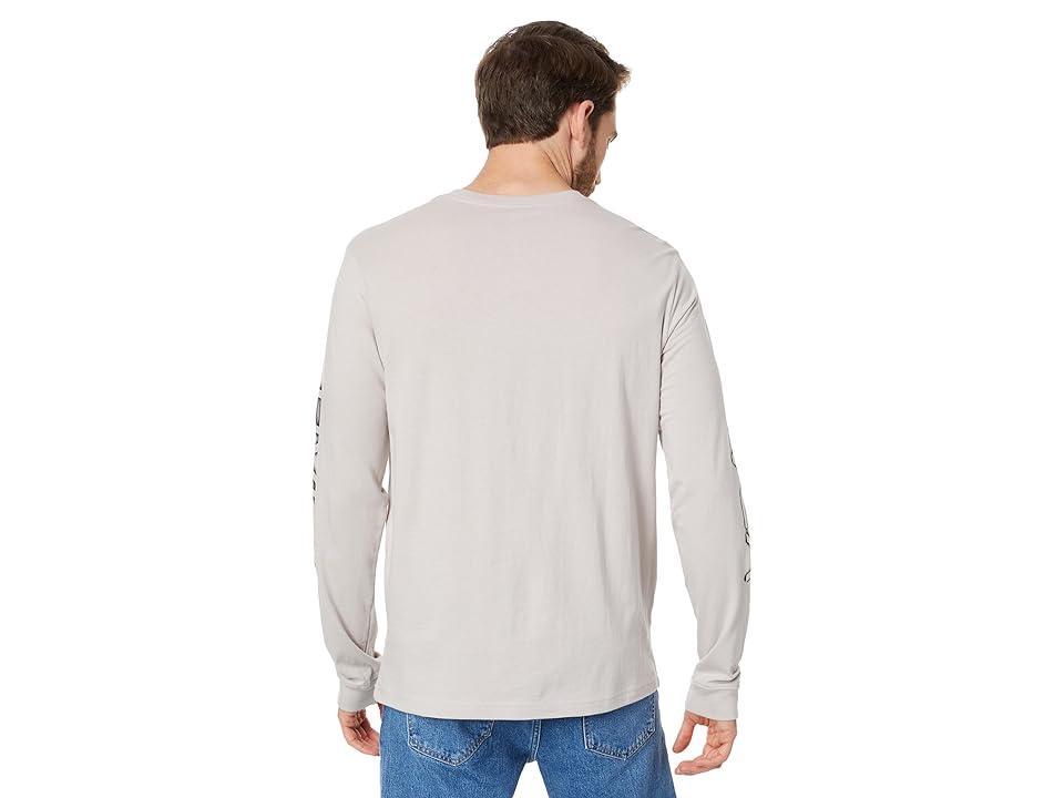 RVCA Big Airbrush Long Sleeve Tee (Cement) Men's Clothing Product Image