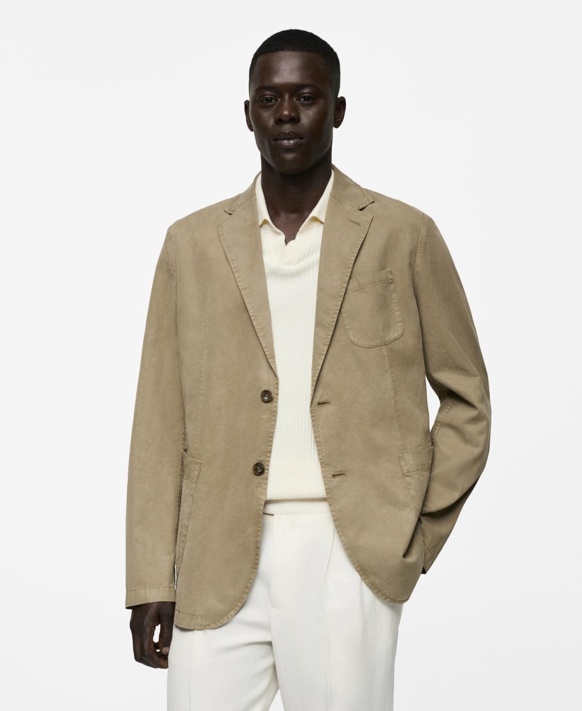 Mango Mens Linen Cotton-Blend Blazer Product Image