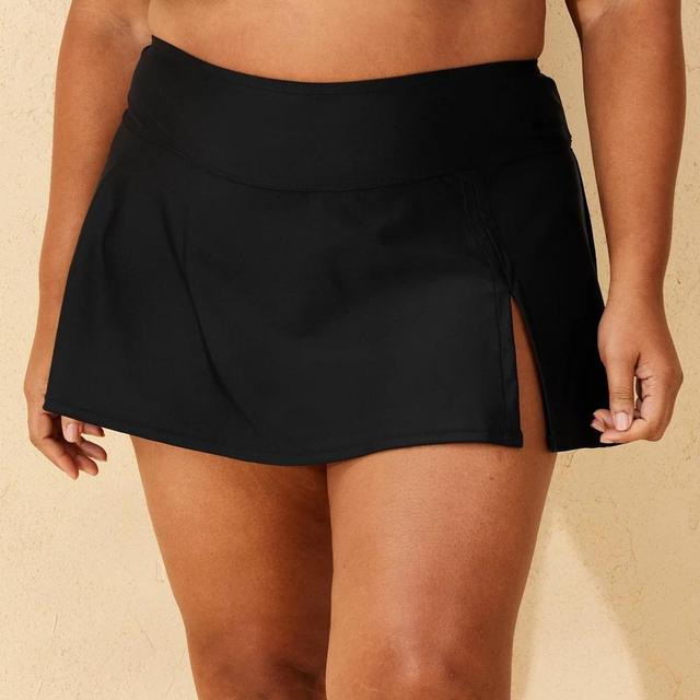 Womens Mid-Rise Swim Skirt - Shade & Shore Black Product Image