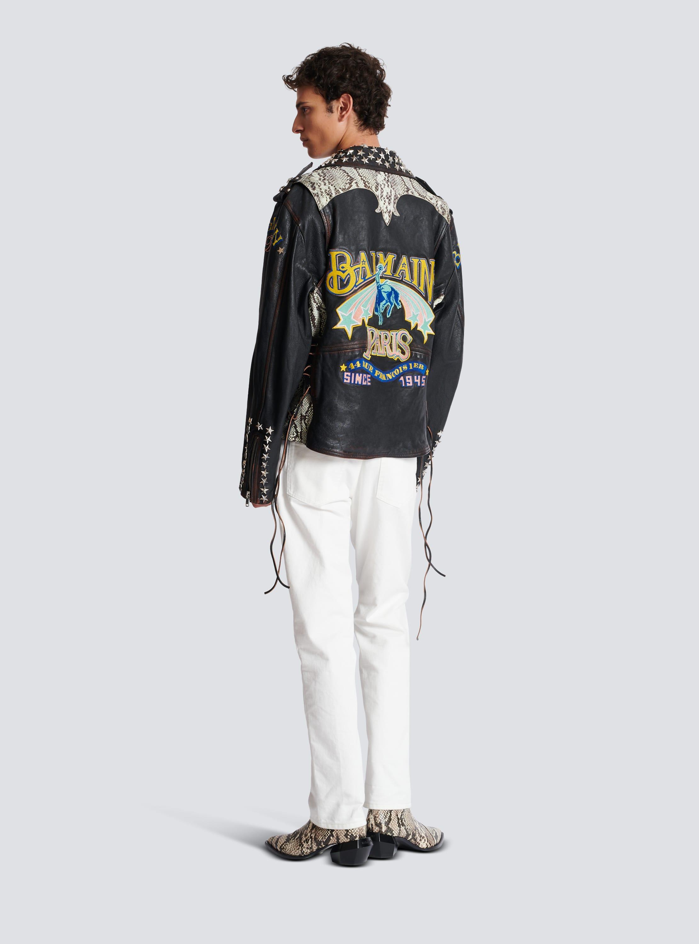 Balmain Western leather biker jacket Product Image