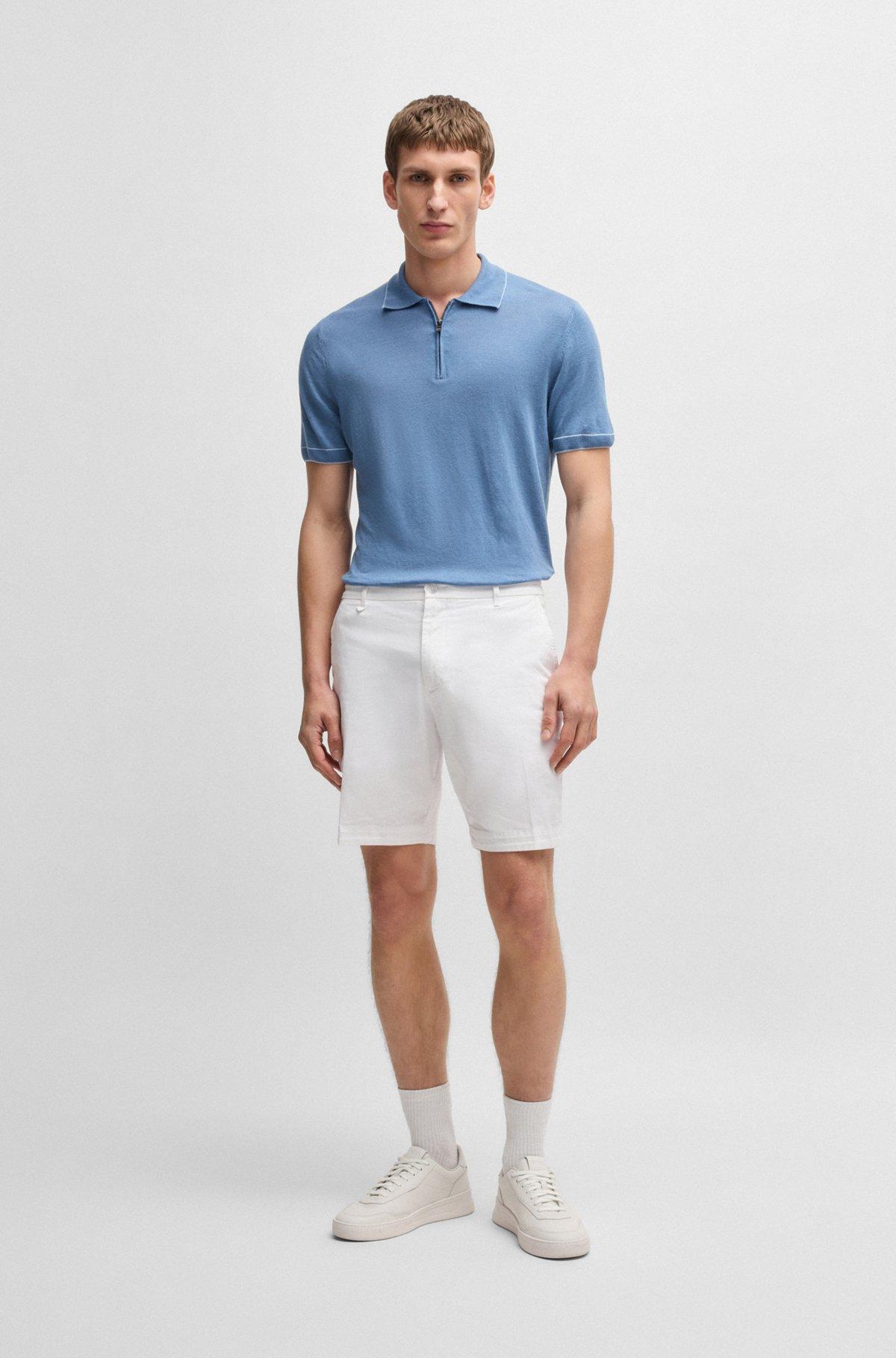 Slim-fit shorts in stretch-cotton twill Product Image